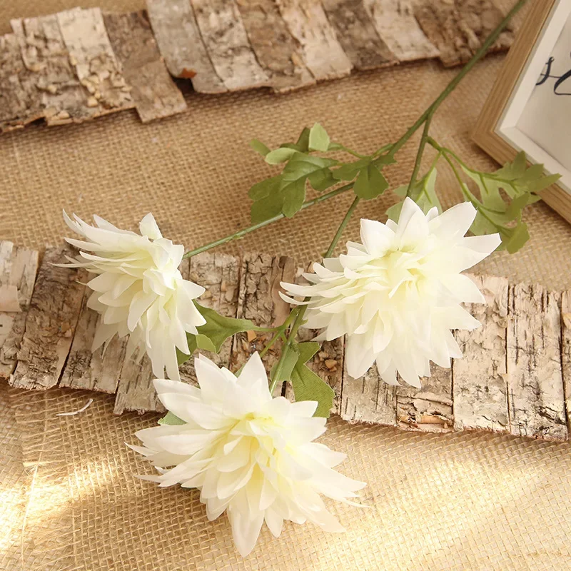 lot de 4 branches de dahlia artificielles en soie décoratives