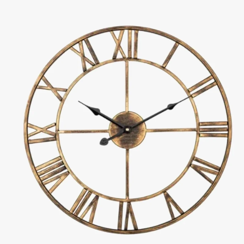 horloge murale rétro en métal décoration créative pour intérieur