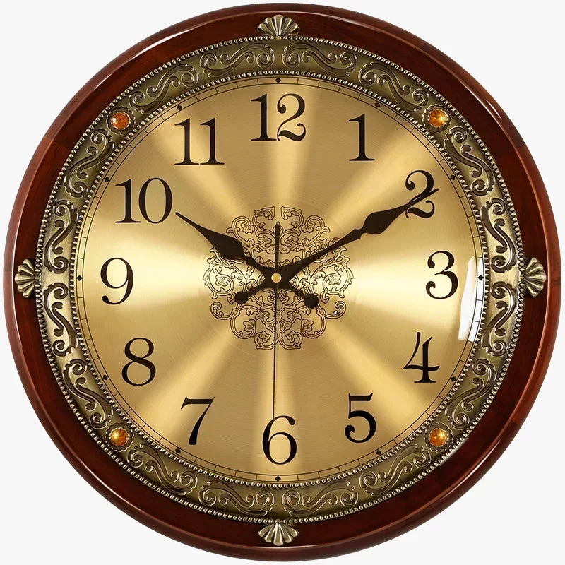 horloge murale en bois et métal style nordique rétro silencieuse