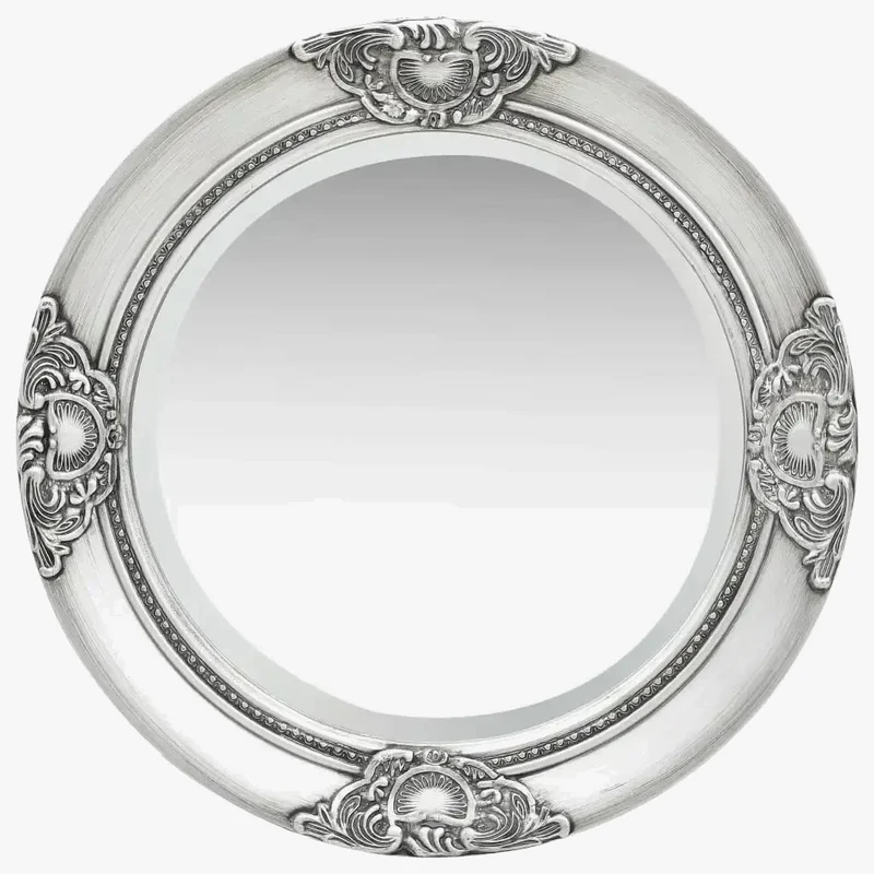 miroir baroque argenté décoration murale élégante pour intérieur