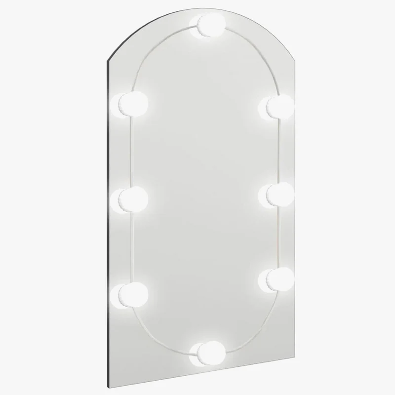 miroir en arc en verre avec éclairage led décoratif mural