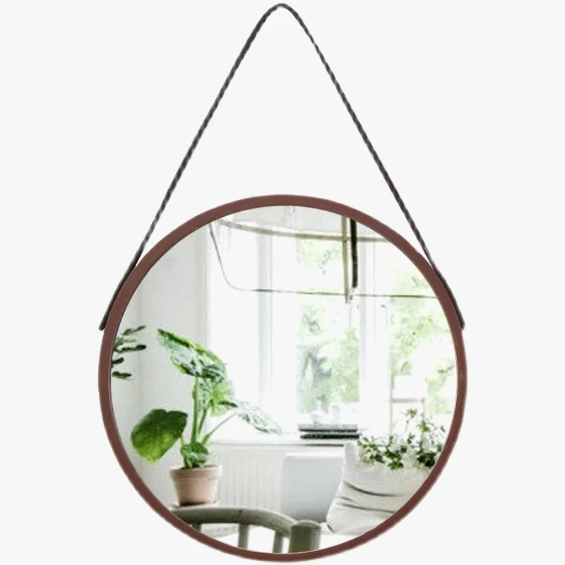 miroirs décoratifs ronds en bois rétro pour décoration intérieure