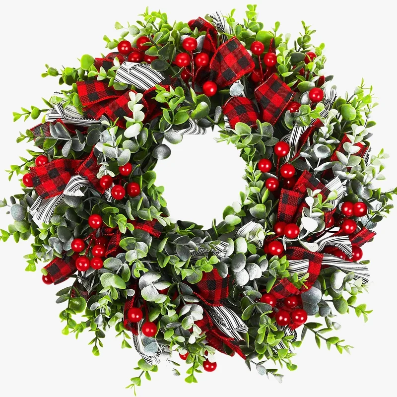 couronne de porte faite à la main pour décorations de fêtes