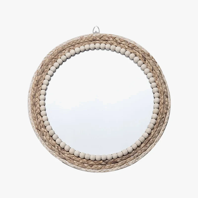 miroirs décoratifs en raphia pour une décoration murale élégante