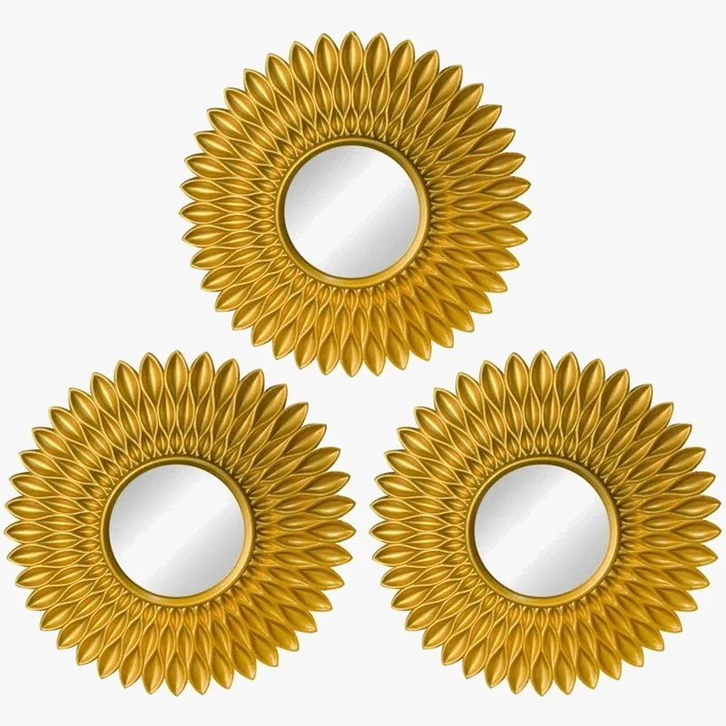 lot de 3 miroirs décoratifs en forme de tournesol pour décoration intérieure