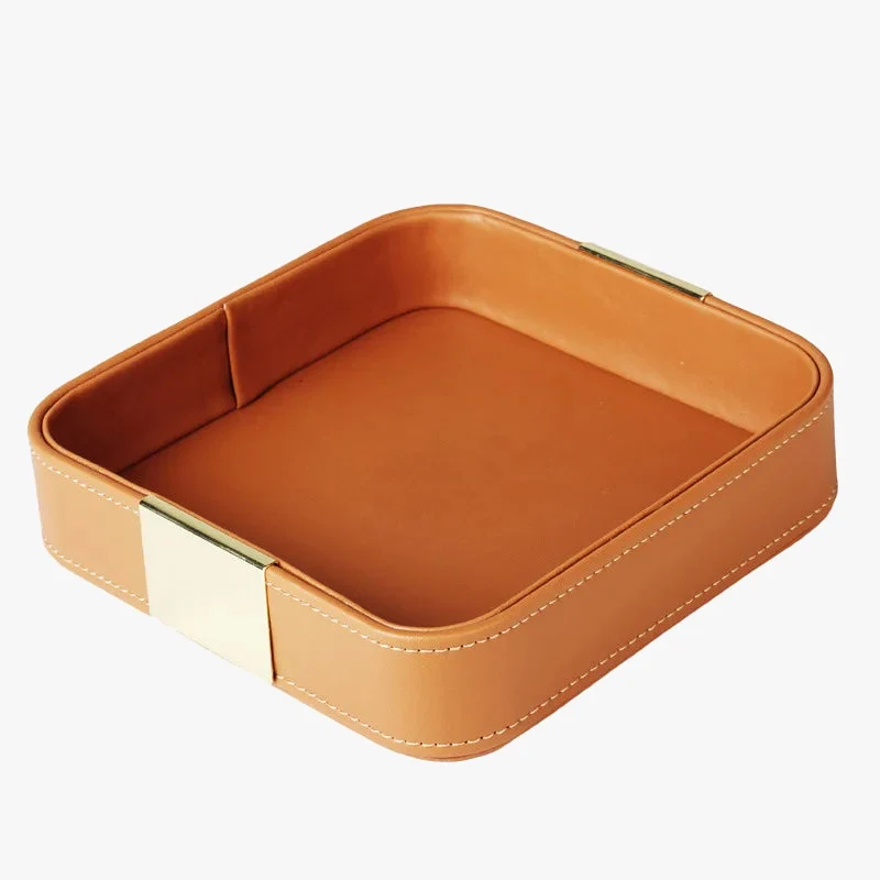valet vide poche luxe multi-usage en simili cuir pour organiser petits objets