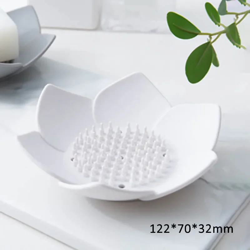 boîte à savon lotus antidérapante en silicone portable