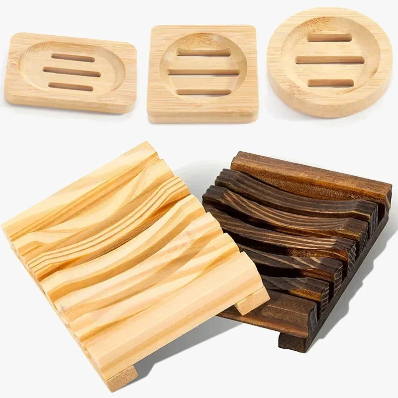 boîte à savon en bambou naturel pour salle de bain