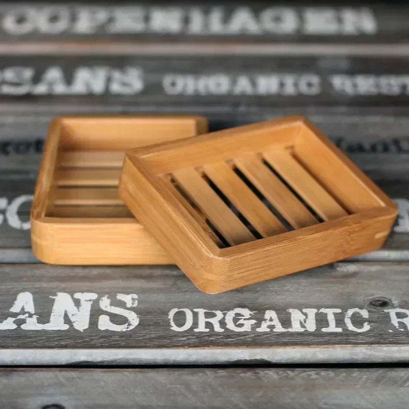 porte-savon en bois de bambou naturel pour rangement et organisation