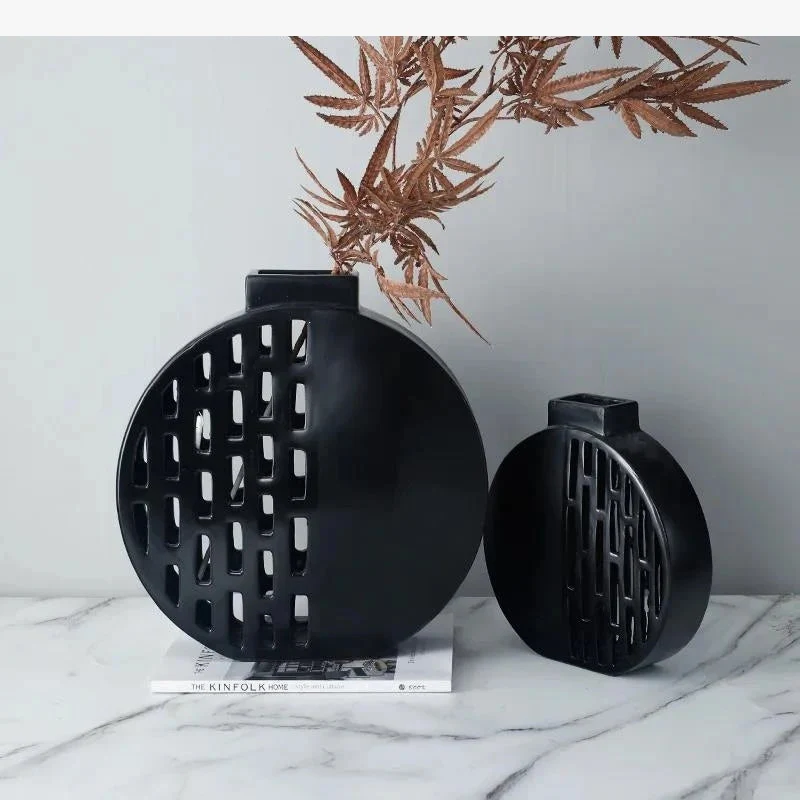 vase en résine rond pour arrangement floral décoratif