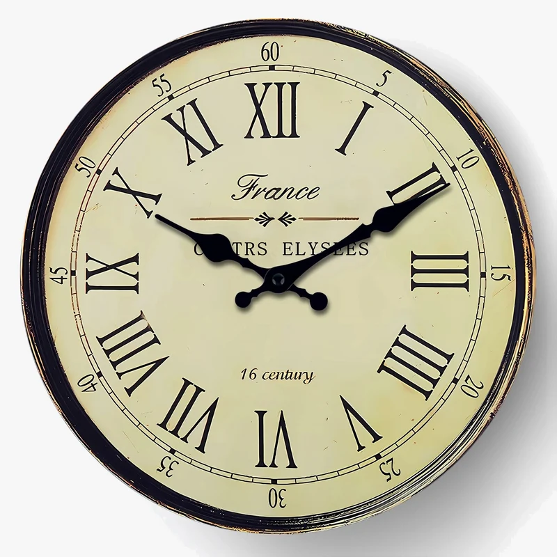 horloge murale en bois style 16e siècle décoration silencieuse cadeau idéal