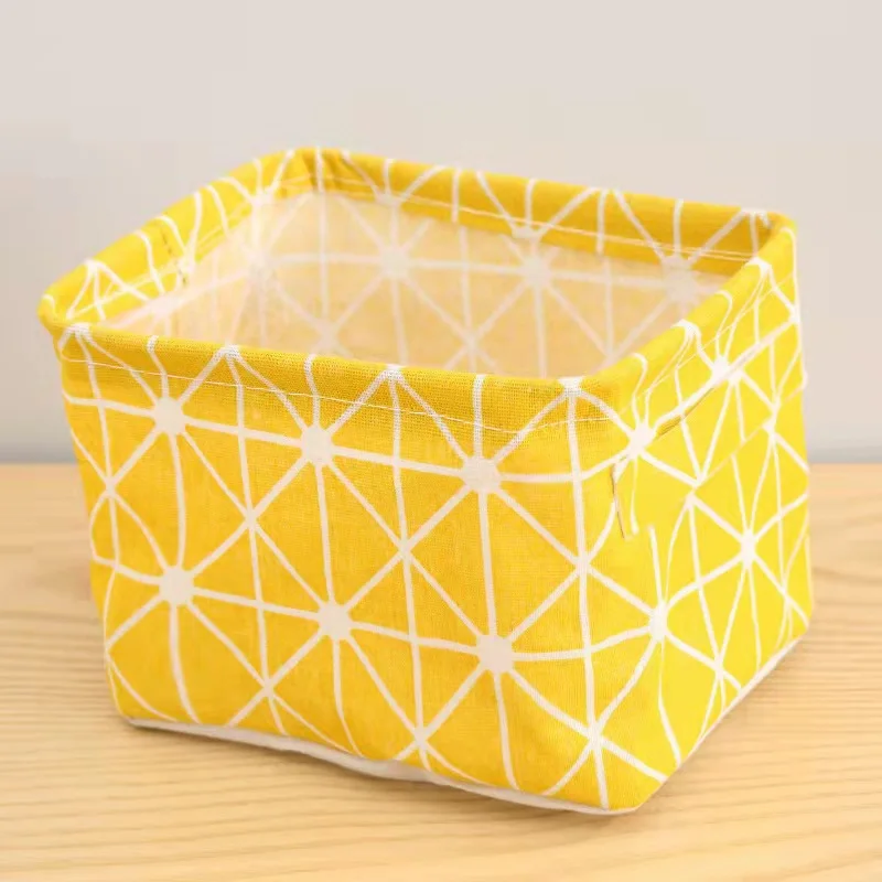panier de rangement en lin pour bureau et jouets