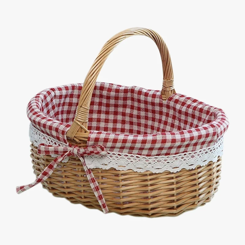 panier en osier ovale pour pique-nique mariage ou cadeau