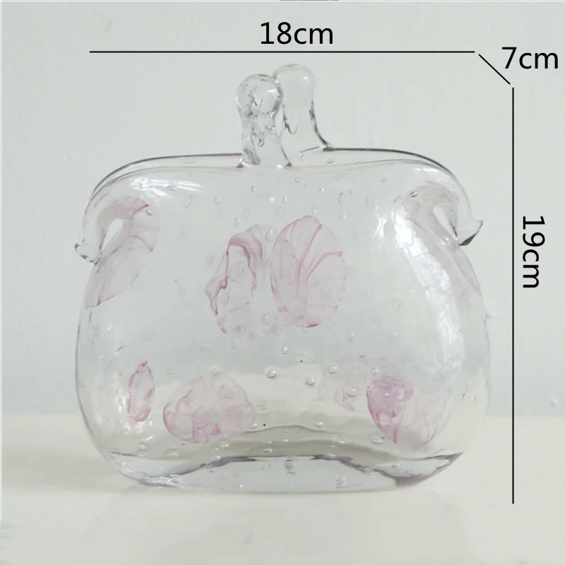 vase en verre transparent texture froissée pour fleurs et terrarium