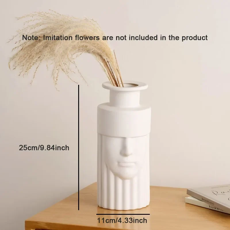 vase en céramique grecque tête humaine pour décoration intérieure