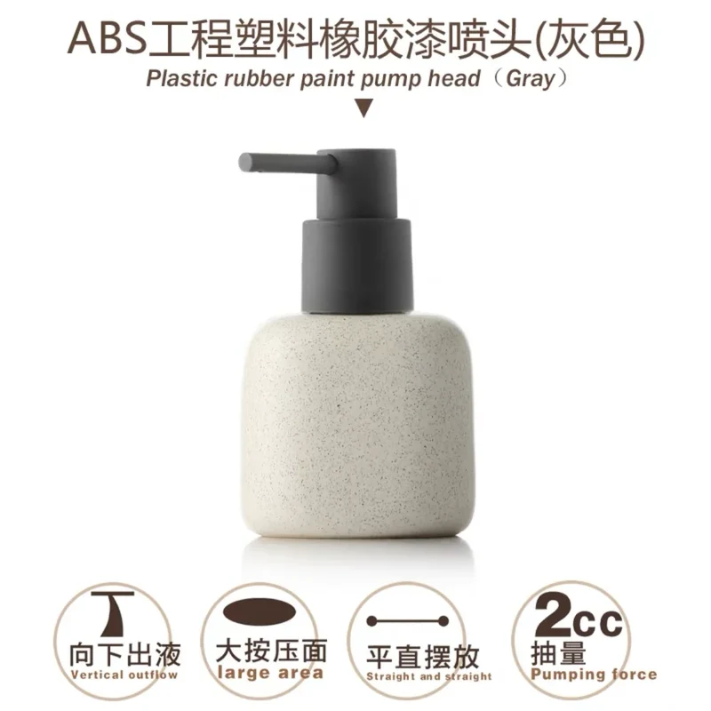 bouteille en céramique pour savon et gel douche portable