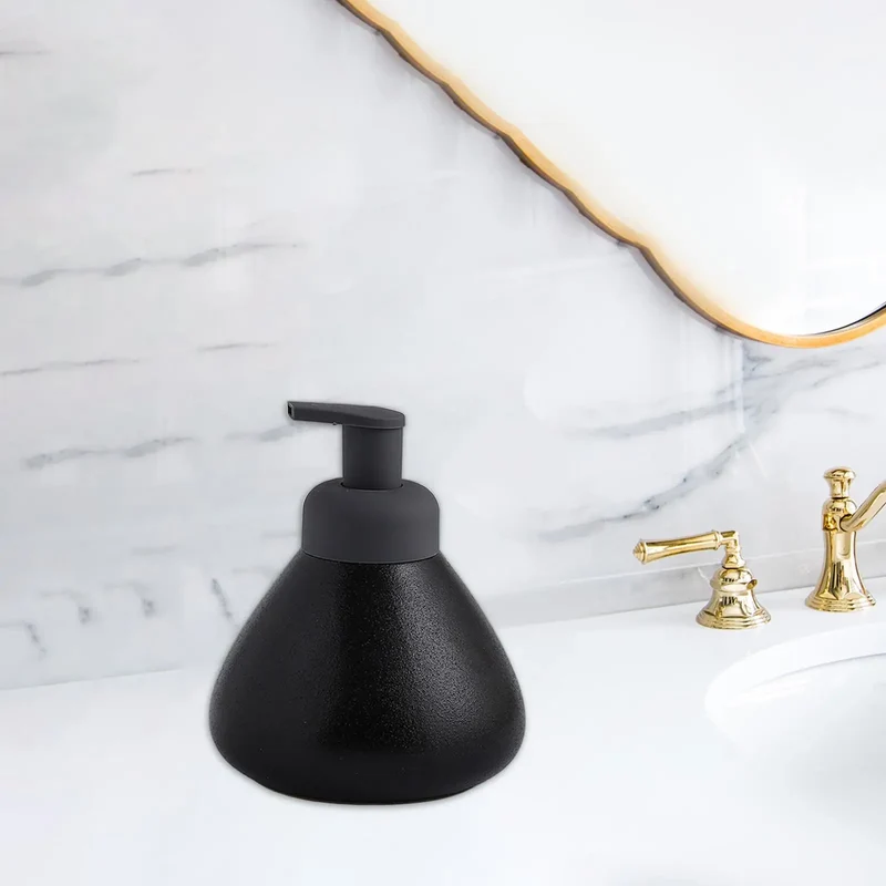 distributeur de savon liquide en céramique réutilisable pour salle de bain