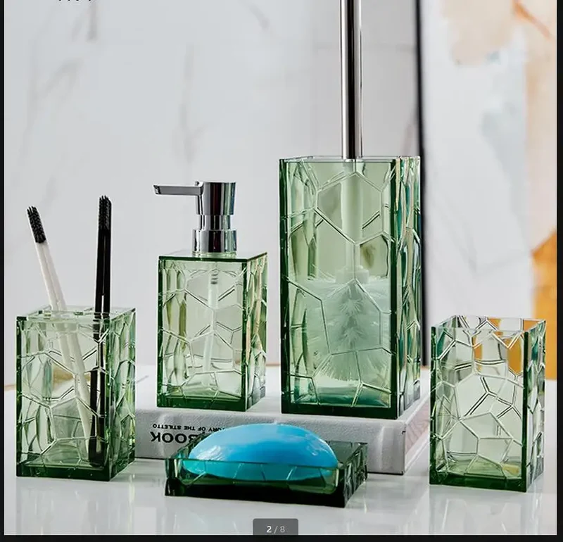 ensemble de rangement en plastique transparent pour articles de toilette