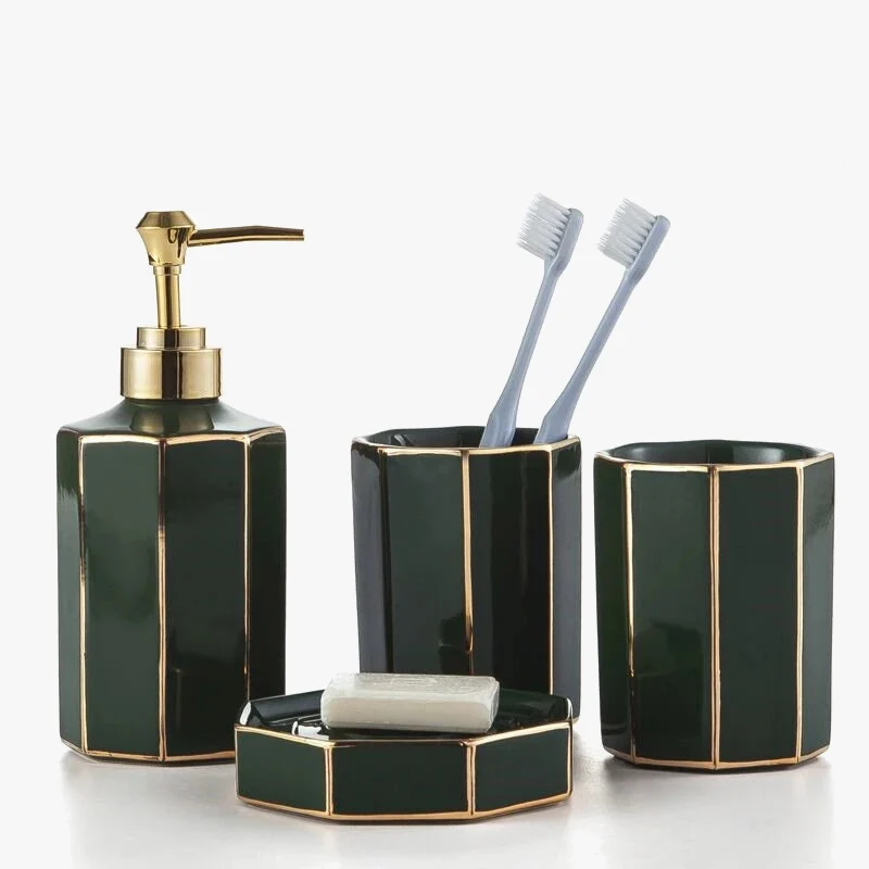 ensemble céramique européen luxueux 4 pièces porte brosse à dents cadeau