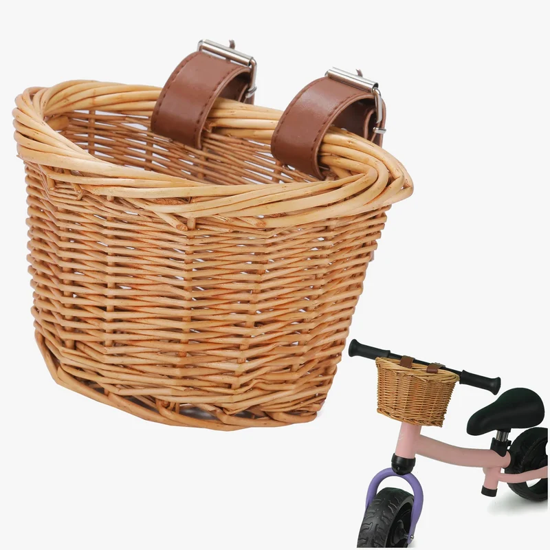 panier en osier tressé pour vélo et scooter enfants durable imperméable