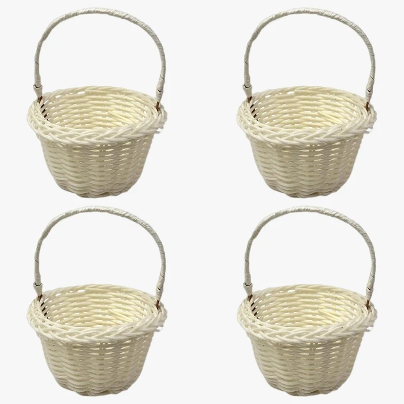 lot de 4 paniers en rotin pour décorations florales élégantes