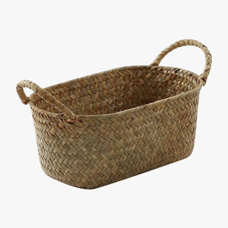 panier de rangement en paille tissé à la main pour divers usages