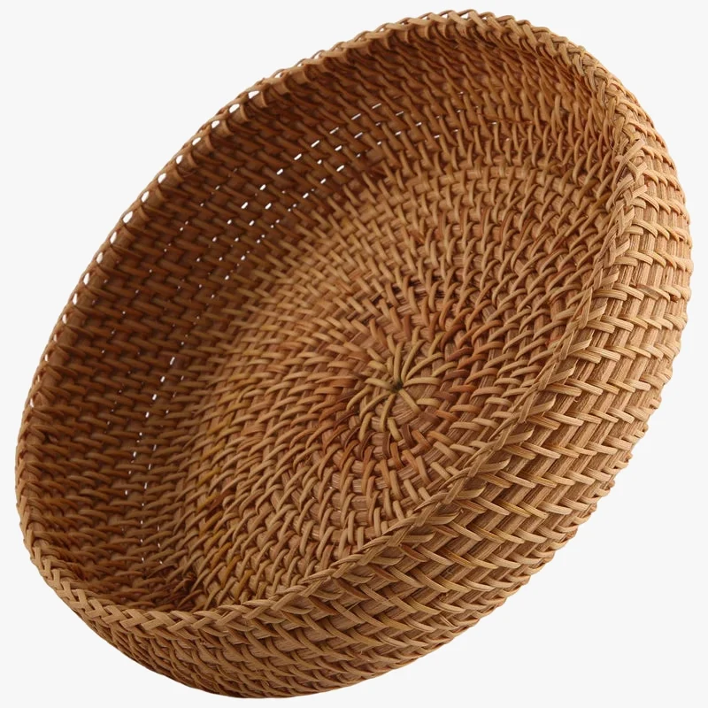 panier de rangement rond en rotin fait main pour lautomne