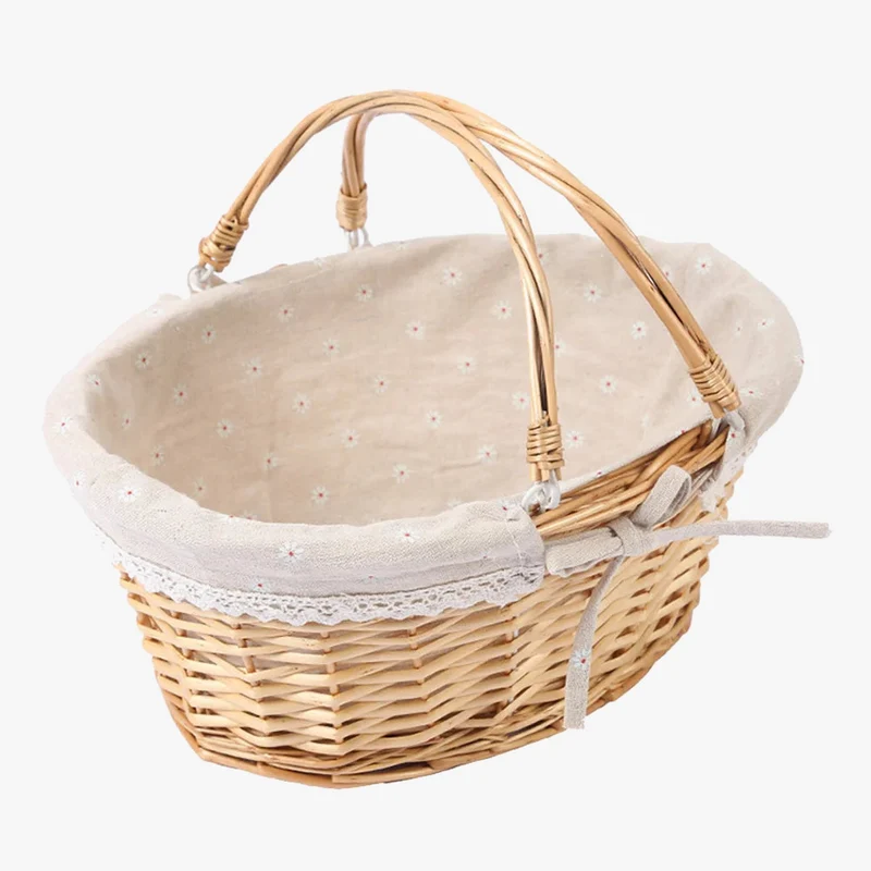panier en rotin pour fleurs et rangement divers