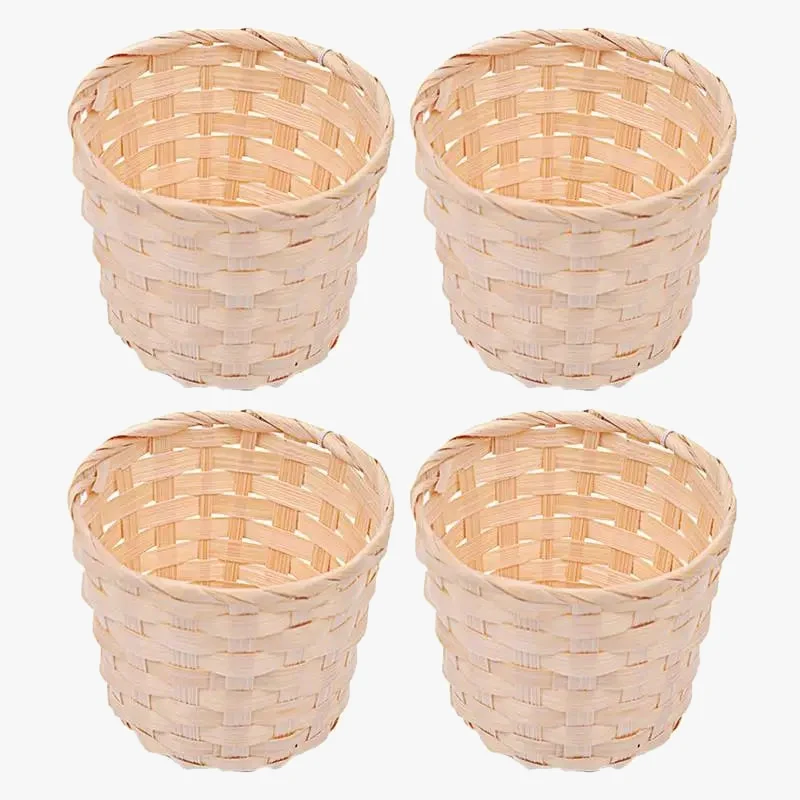 lot de 4 paniers de rangement en bambou tressé pour organisation