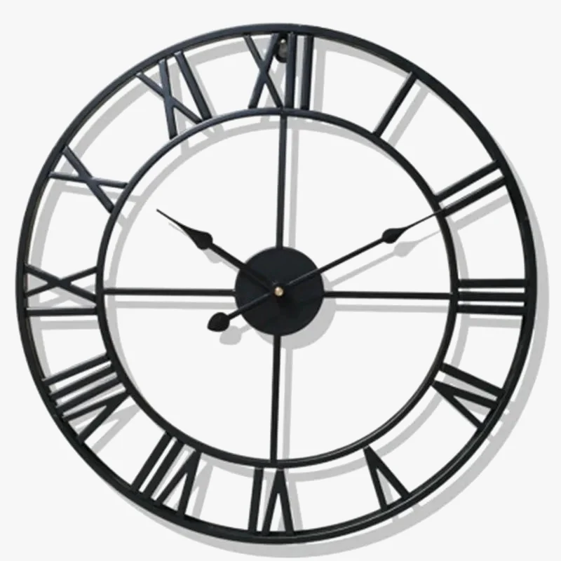horloge murale moderne 3d style rétro en fer noir décor intérieur