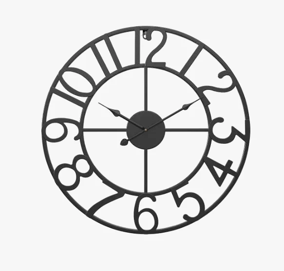 horloge murale silencieuse en fer forgé design nordique créatif décoratif