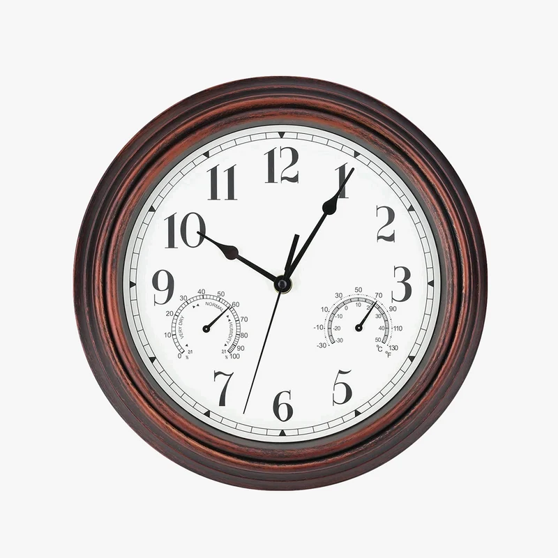 horloge murale ronde pour intérieur et extérieur décorative à piles