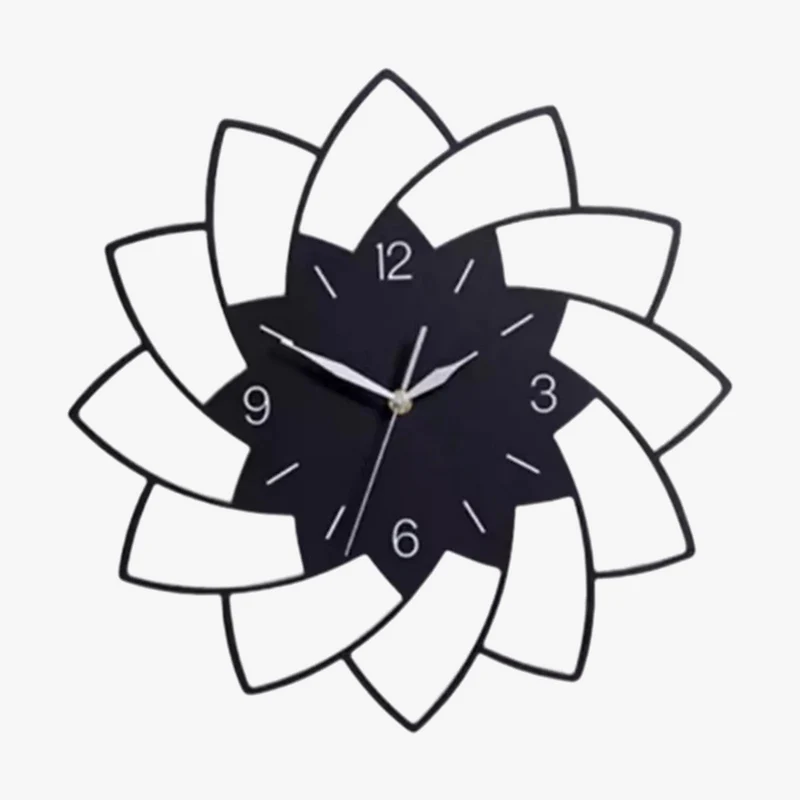 horloge murale silencieuse en forme de fleur décoration intérieure