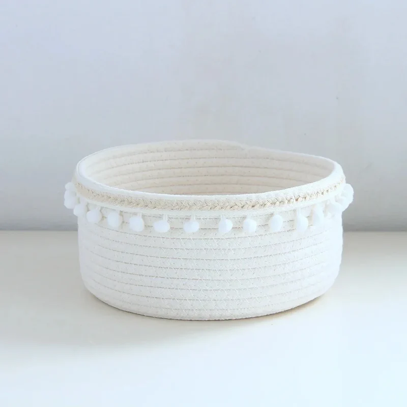 panier de rangement tissé portable pour jouets et bureau