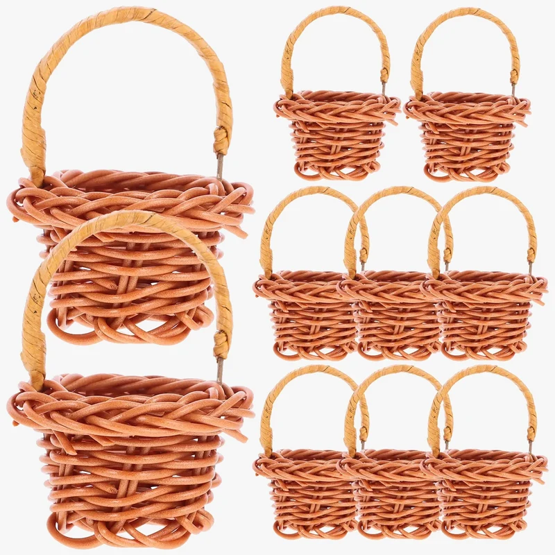 lot de 10 mini paniers tissés pour décorations et petits cadeaux