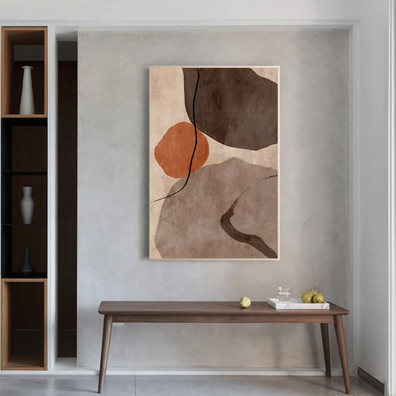 Tableau peinture murale abstraite moderne en blocs géométriques minimalistes