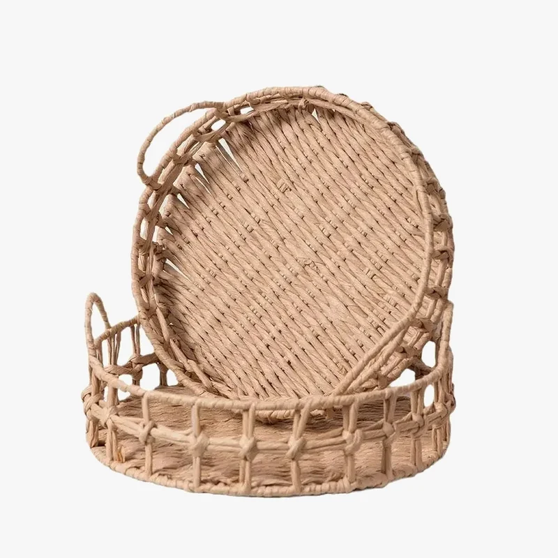 panier à fruits en osier tissé pour décoration et rangement