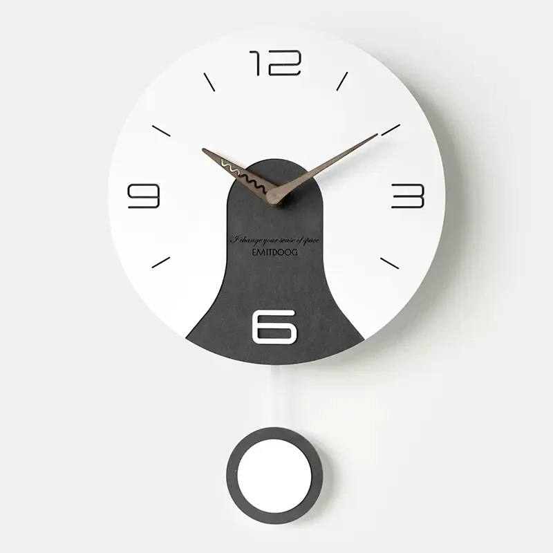 horloge murale silencieuse en bois massif design créatif