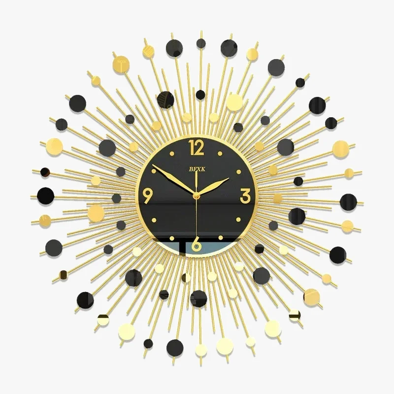 horloge murale luxe design créatif silencieuse pour décoration moderne