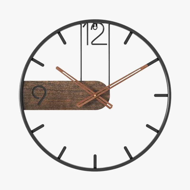 horloge murale en fer design rétro nordique créative décoration intérieure