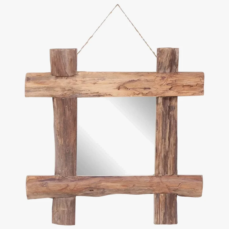 miroir en rondins naturels décoration murale en bois massif