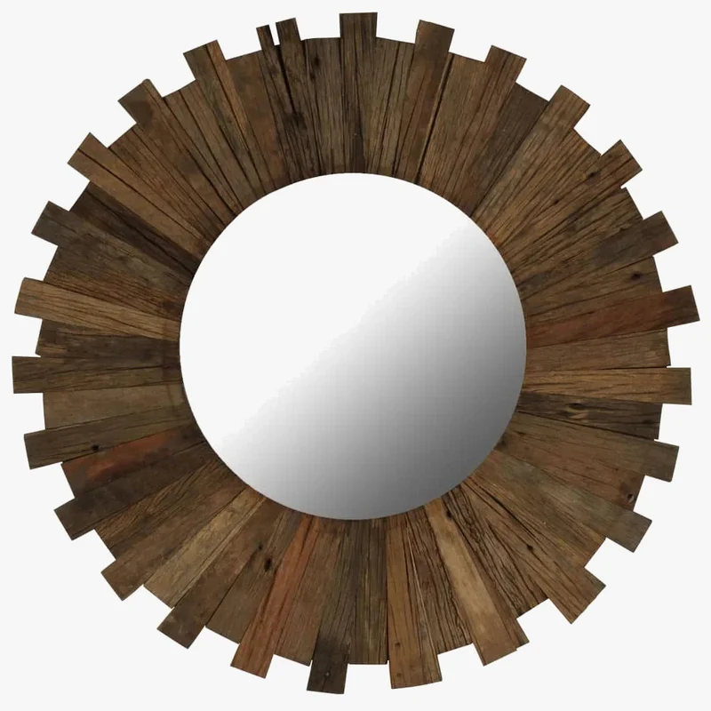 miroir mural en bois massif pour décoration intérieure élégante