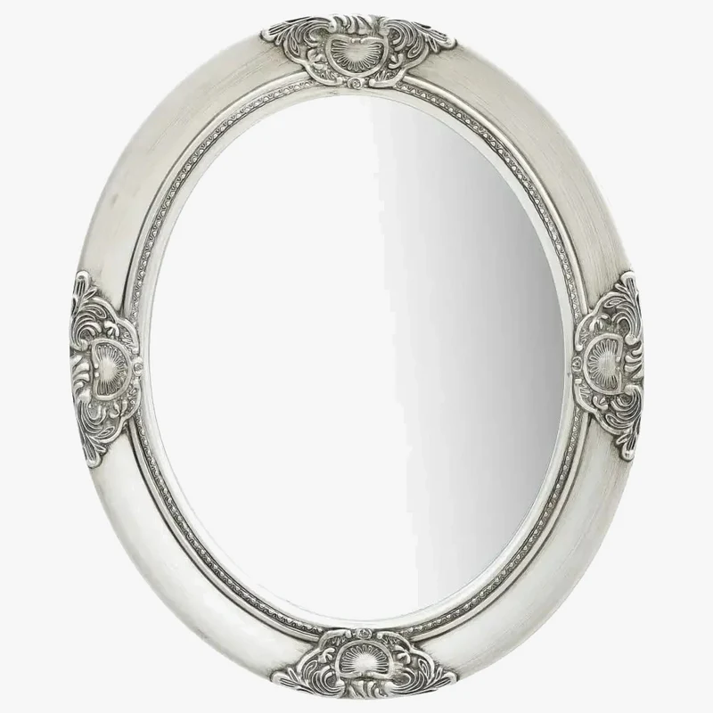 miroir mural baroque argenté décoration intérieure élégante et raffinée