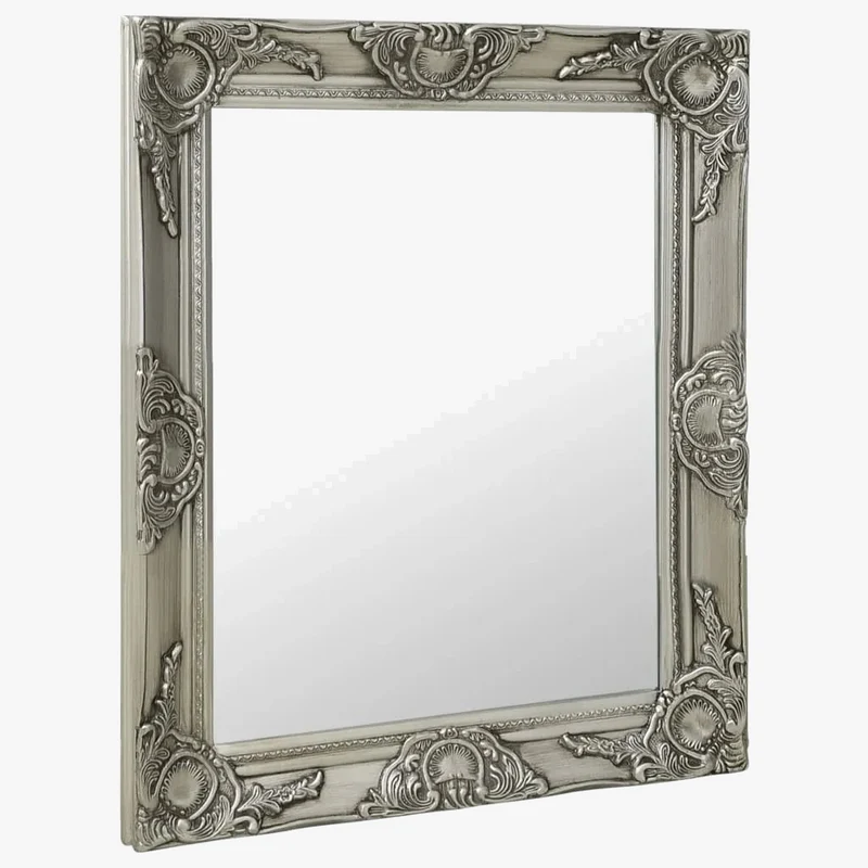miroir mural baroque argenté pour décoration intérieure élégante