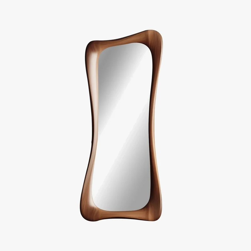 miroir décoratif français en bois de noyer style rétro luxe