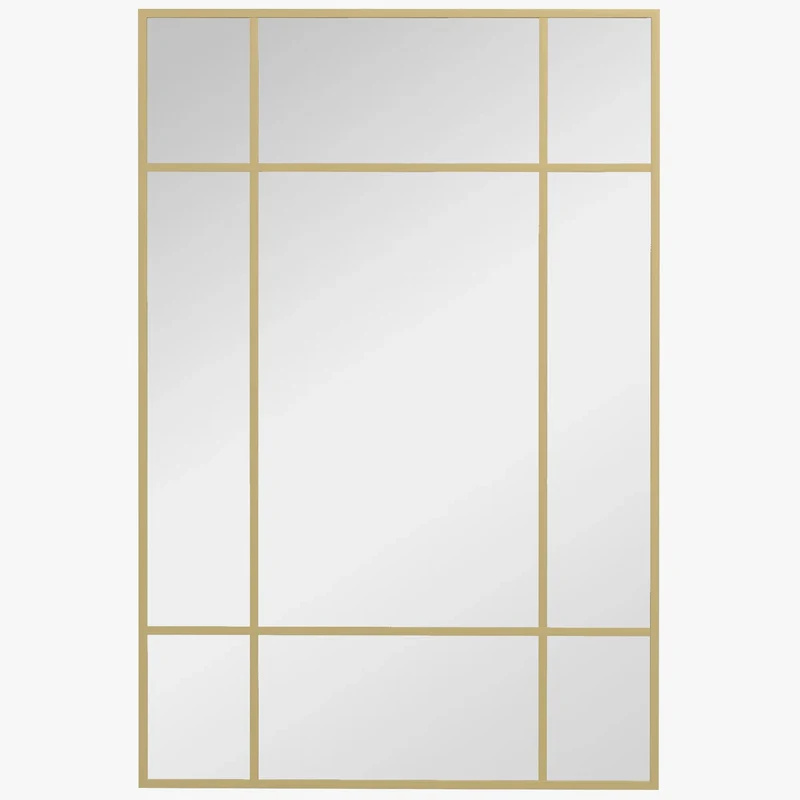 miroir mural rectangulaire avec cadre en métal élégant