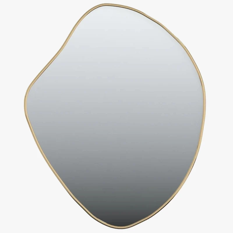miroir mural élégant en finition dorée design contemporain