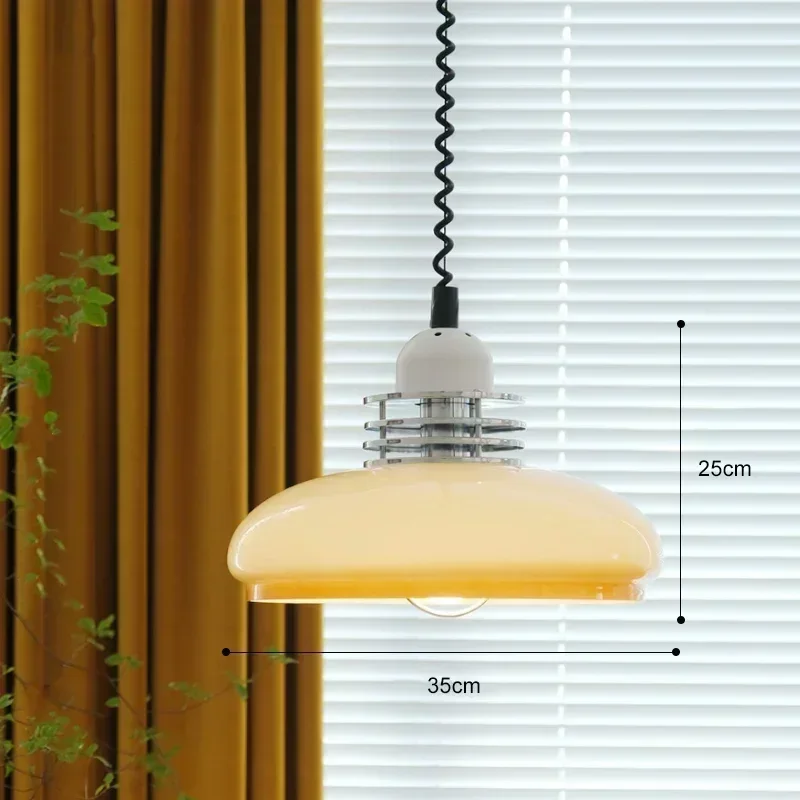 Bauhaus Glass Pendant Light Medieval Suspension Chandeliers Ceiling Hanging Lamp
