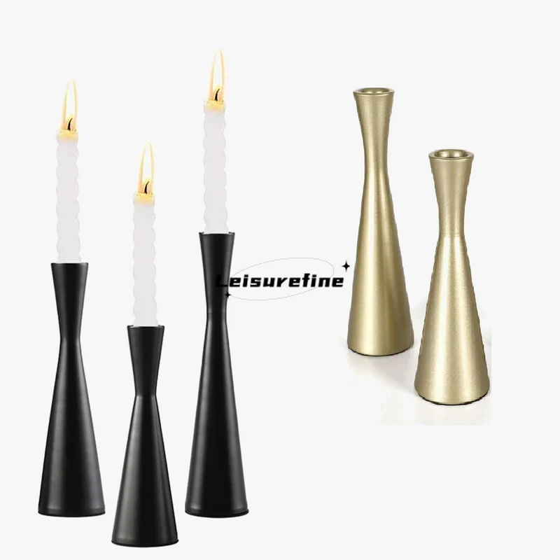 lot de 3 bougeoirs en fer design moderne pour décoration festive