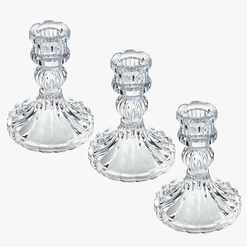 bougeoir en verre style européen pour décoration intérieure